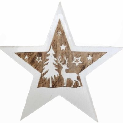 Wooden Standing FESTIVE STAR