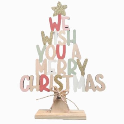 MERRY CHRISTMAS wooden standing tree