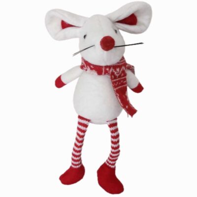 FESTIVE MOUSE small shelf sitter (white/red)