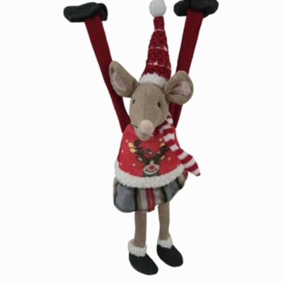 Shelf hanger MRS CHRISTMAS JUMPER MOUSE with weighted hands