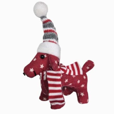 SANTA DOG red stars