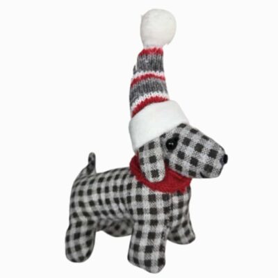 SANTA DOG grey check