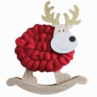 Fluffy ROCKING REINDEER red